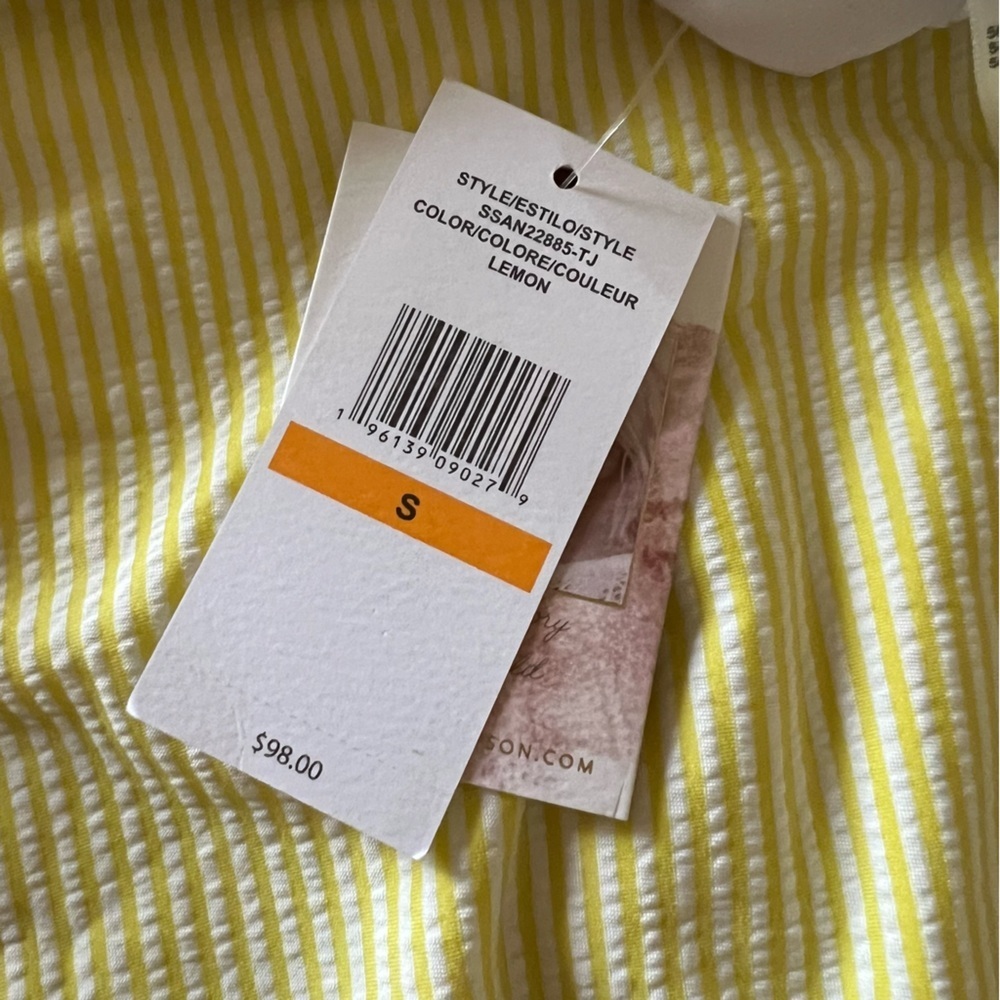 NWT Jessica Simpson Lemon Yellow Scalloped One Piece Swimsuit, size S - Picture 5 of 15